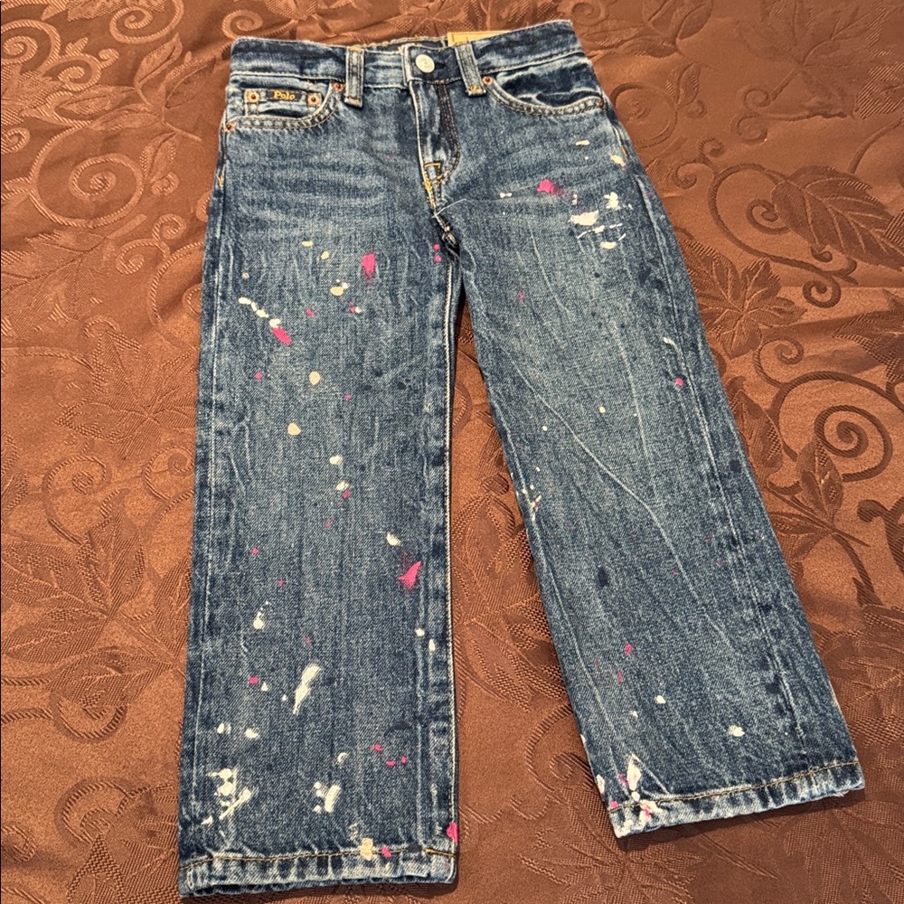 Polo Ralph Lauren High-Rise Paint Splatter Jeans. Size 4T. - Picture 7 of 13